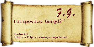Filipovics Gergő névjegykártya